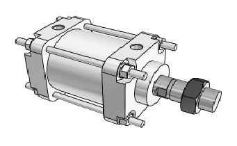 單作用氣缸的工作原理，適用于低沖擊和低沖程應用